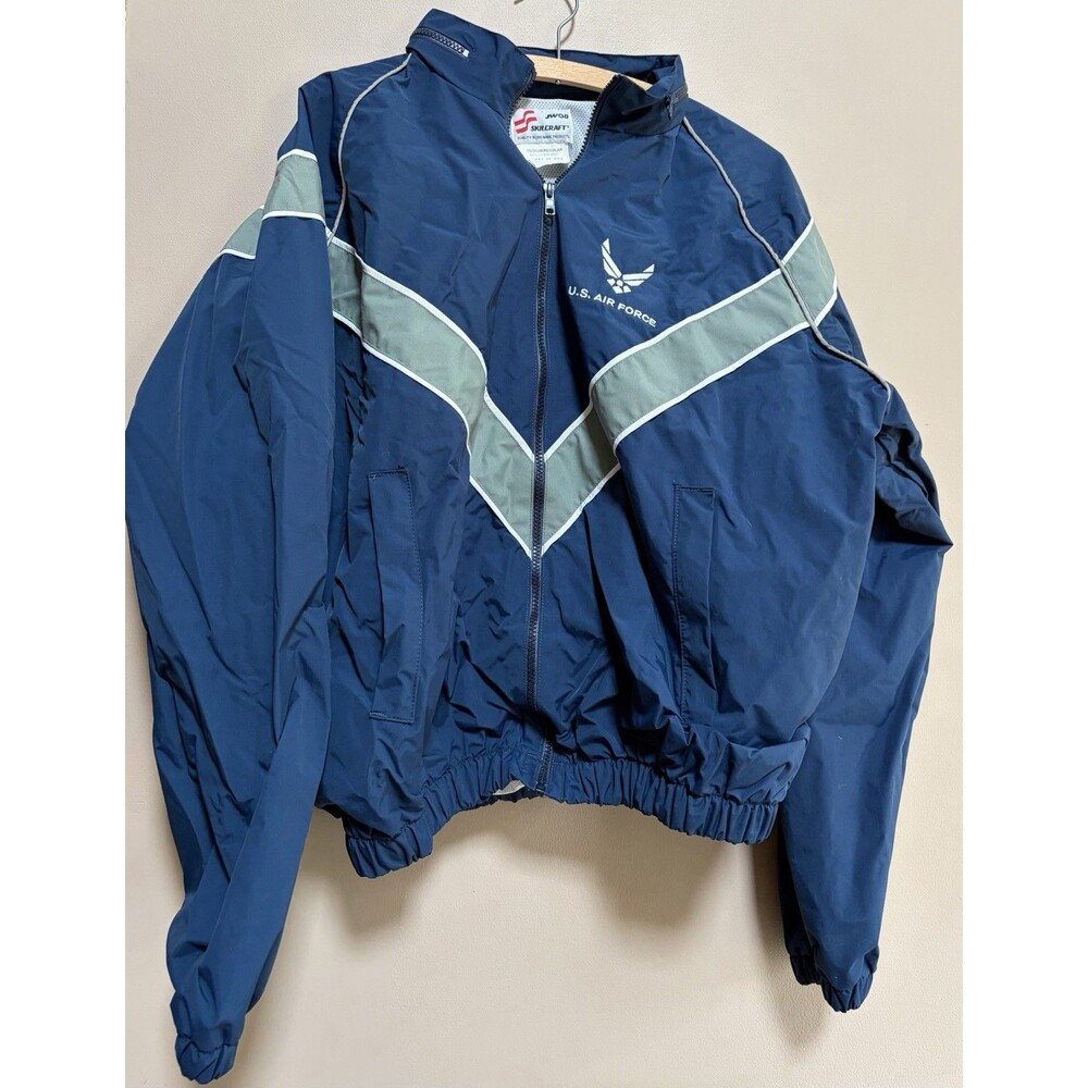 VTG Skilcraft U.S. Air Force Blue Windbreaker Jacket Men's Medium Mesh Lined